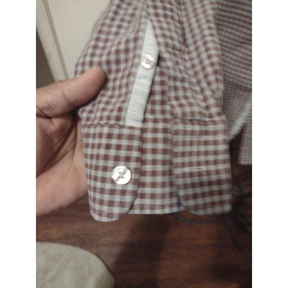 Hickey Freeman Shirt Men’s Large L Cotton Button Down Long Sleeve Red Gray - Picture 5 of 12